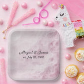 記念日パーティーピンクスワール抽象芸術 ペーパープレート (パーティー)