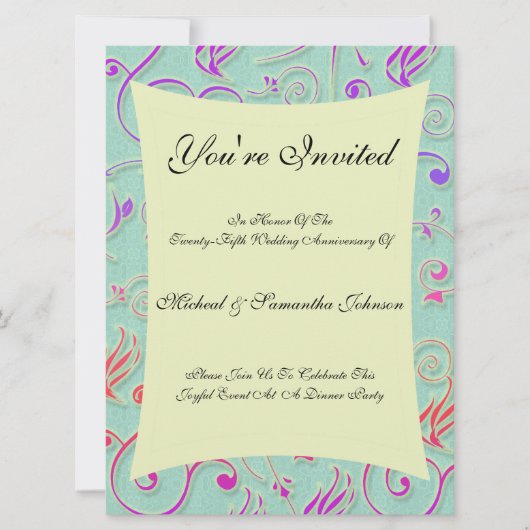 記念日パーティーフェスティバル紙吹雪招待状 招待状 (正面)