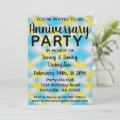 記念日パーティーブルータイダイ 招待状 (スタンド正面)