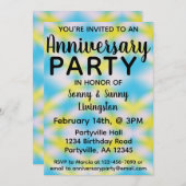 記念日パーティーブルータイダイ 招待状 (正面/裏面)