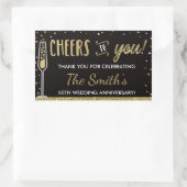 記念日パーティーボトルラッパフェイクグリッター/フォイル 長方形シール (バッグ)