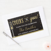 記念日パーティーボトルラッパフェイクグリッター/フォイル 長方形シール (封筒)