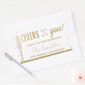 記念日パーティーボトルラッパー、フェイクグリッター 長方形シール (封筒)