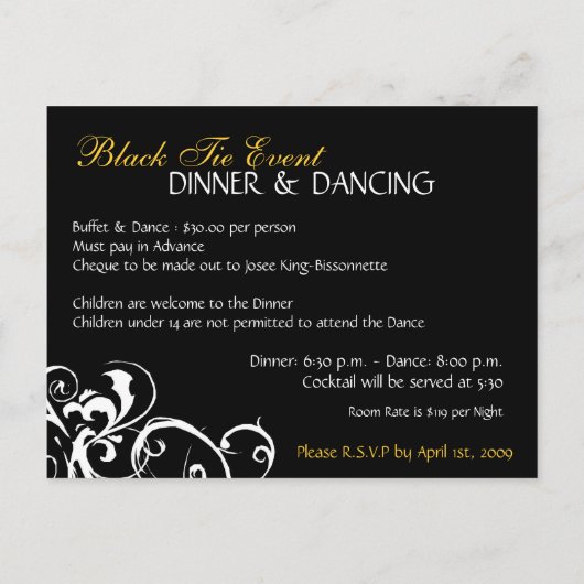 記念日パーティー招待状 インビテーションポストカード (裏面)