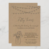 記念日パーティー招待状 | ラスティッククラフト紙 招待状 (正面/裏面)