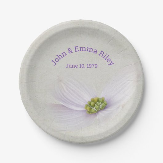 記念日パーティー花 ペーパープレート (正面)