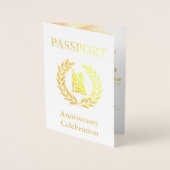 記念日パーティー金ゴールドPassport 箔カード (正面)