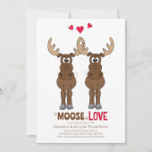 記念日パーティー 愛らしいムースの愛 招待状 (正面)