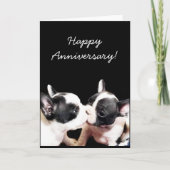 記念日ブルドッフランスのグの挨拶状 カード (正面)