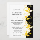 記念日ローズ（黄色） 招待状 (正面/裏面)