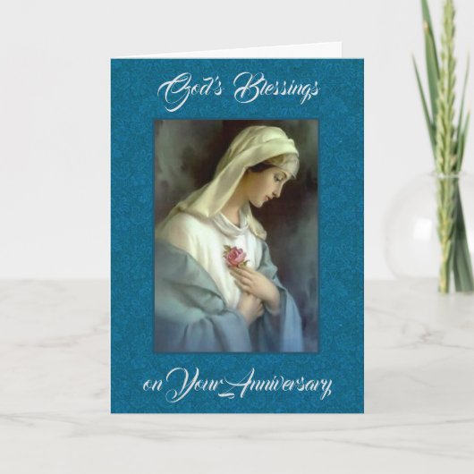 記念日ヴァージンメアリーウィズピンクローズ カード (正面)