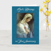 記念日ヴァージンメアリーウィズピンクローズ カード (黄色い花)