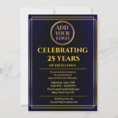 記念日企業の招待状 – ネイビーブルーグラデーション 招待状 (正面)