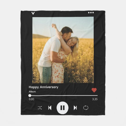 記念日写真アルバムカバー | モダンでおしゃれ フリースブランケット (正面)
