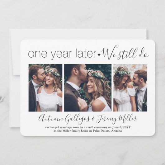 記念日披露宴私たちはまだ4つの写真結婚の 招待状 (正面)