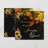 記念日招待ひまわり秋の花 招待状 (正面/裏面)