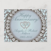 記念日招待状 | ティールモノグラム インビテーションポストカード (正面)