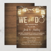 記念日招待状 ラスティック ヴォウ リニューアル パーティー 招待状 (正面/裏面)