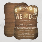 記念日招待状 ラスティック ヴォウ リニューアル パーティー 招待状 (正面/裏面)