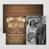 記念日招待状 ラスティック ヴォウ リニューアル パーティ 招待状 (正面/裏面)