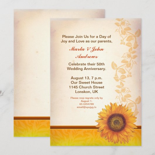 記念日招待状 招待状 (正面/裏面)