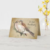 記念日結婚のケストレル《鳥》ハヤブサ野生鳥類 カード (黄色い花)