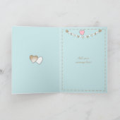 記念日結婚のピンク色のみすぼらしいシックな挨拶 カード (内部)