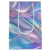 記念日結婚の誕生日虹色メタリック6 ミディアムペーパーバッグ (裏面)