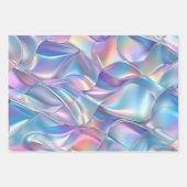 記念日結婚の誕生日虹色メタリック6 ラッピングペーパーシート (正面2)