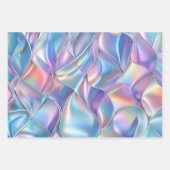 記念日結婚の誕生日虹色メタリック6 ラッピングペーパーシート (正面)