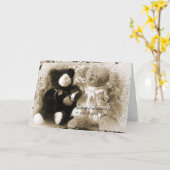 記念日結婚式-くまおよびプラシ天 カード (黄色い花)