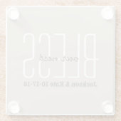 記念日結婚日賛美の巣カスタム ガラスコースター (裏面)