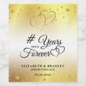 記念日金ゴールドハート#永遠に ワインラベル (シングルラベル)