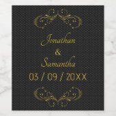 記念日金ゴールド名ボトルセットワインラベル ワインラベル (シングルラベル)