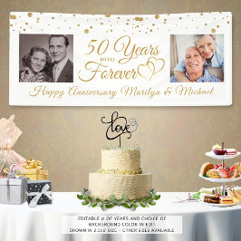 記念日金ゴールド2年の写真を永遠に 横断幕