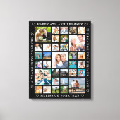 記念日33フォトコラージュカスタムパーソナライズされた キャンバスプリント (正面)