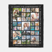 記念日33フォトコラージュカスタムパーソナライズされた フリースブランケット (正面)