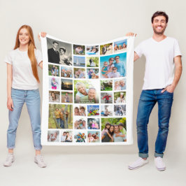 記念日33フォトコラージュパーソナライズされた フリースブランケット