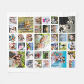 記念日33フォトコラージュパーソナライズされた フリースブランケット (正面(横))