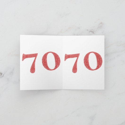 記念日70年の カード (内部)