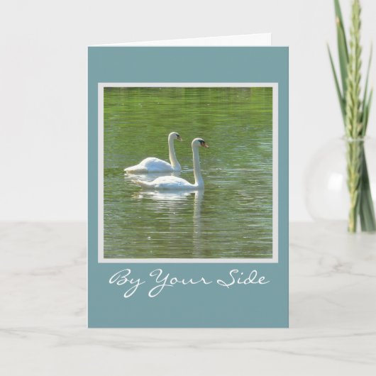 記念日/いつも側に/二羽のスワンが滑る カード (正面)