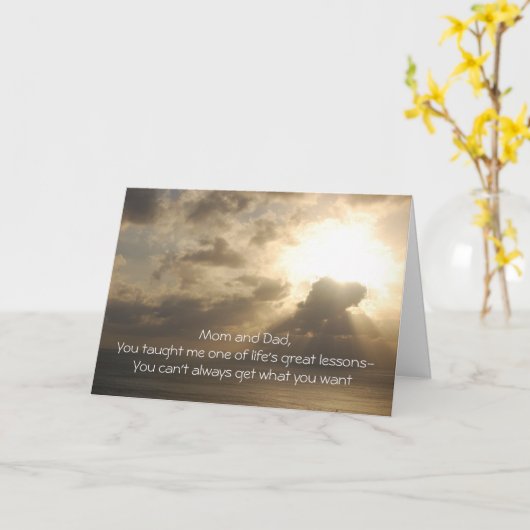 記念日-お母さんおよびパパの私に生命の1つを教えました カード (黄色い花)