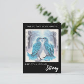 *~* 記念日 アーティスティック ラブ 鳥たち 冬 AP54 ポストカード (スタンド正面)