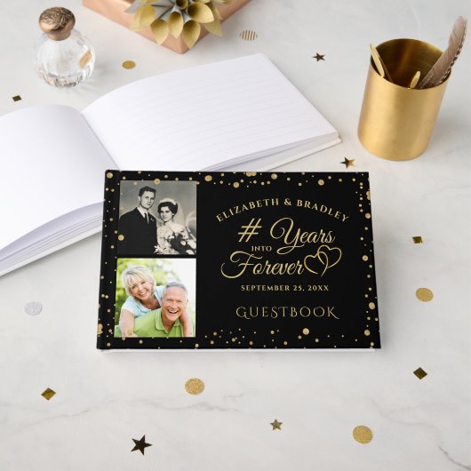 記念日 エレガントな歳月が永遠に 2枚の写真 ゲストブック (正面見開き)