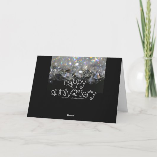 記念日 エレガント ブラック シルバー 光沢 ダイヤモンド カード (裏面)