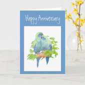 記念日、オウム、熱帯鳥 カード (黄色い花)