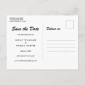 記念日 カレンダー ゴールド ラブ ハート 黒板 案内ポストカード (裏面)