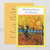 記念日。ゴッホの夕焼けの柳 招待状 (正面/裏面)