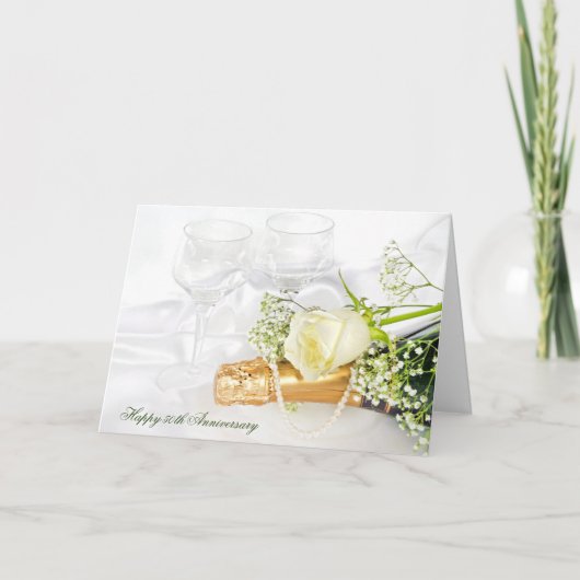記念日-シャンパンとバラ カード (正面)