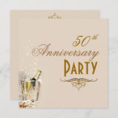 記念日，シャンパンバブル招待状 招待状 (正面/裏面)